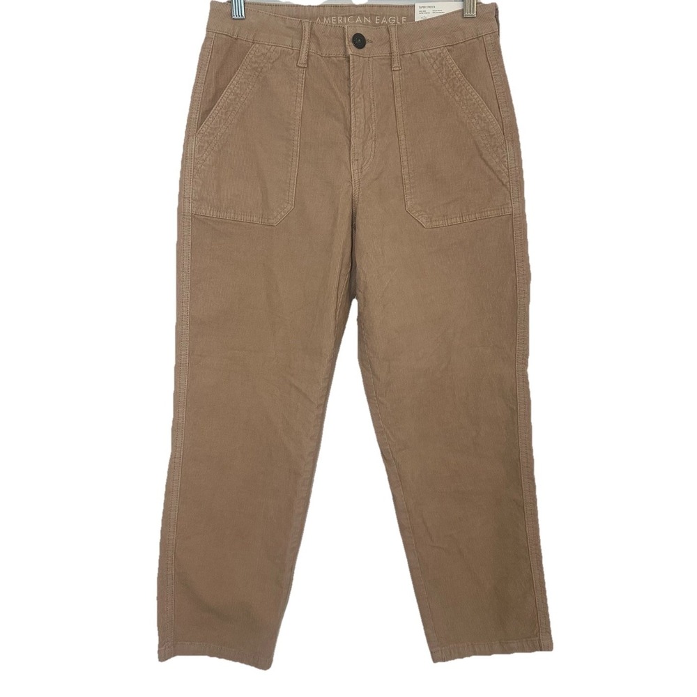 American Eagle *NEW*‎ Women's 4 SHORT Super Stretch Corduroy Beige Khaki Pants